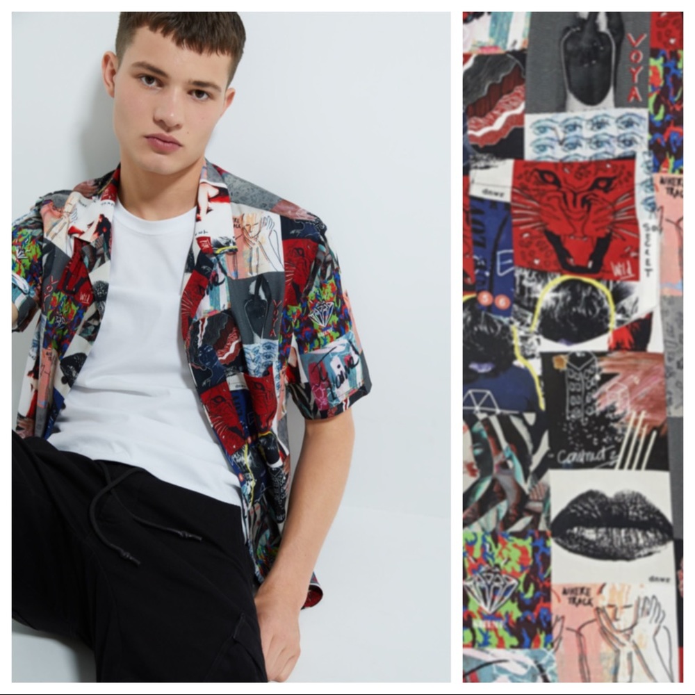 NWT. Zara Man Abstract Print Shirt. Size XL.